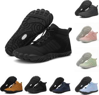 Generic Barefoot Shoes Winter,Snow Boots for Women & Men,Warm Fur Lined Waterproof Snow Sneakers Lightweight Non-Slip Snow Boots (Black, Adult, Women, 4, Nume