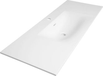 Marcel Breuer Glacier wastafel 120x46x2cm - 1 wasbak - 1 kraangat- fine stone - mat wit