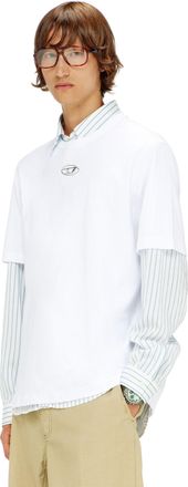 Diesel T-shirt with metallic Oval D - T-Shirts - Man - White