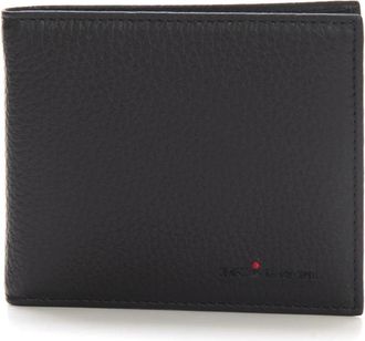 Kiton Hammer Leren Portemonnee met Kaarthouder Vakken - Heren - Portefeuilles - Zwart - ONE Size - Leer - Accessoires