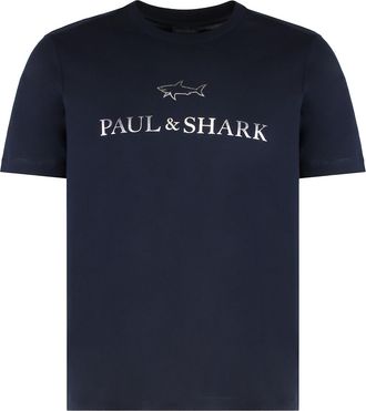 Paul & Shark T-shirt In Cotton Jersey With Logo Print