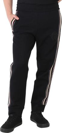 Roberto Cavalli Mens Black Side Striped Trackpants, Size X-Small