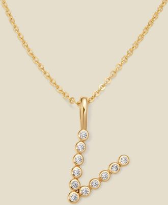 Made by Mary CZ Poppy Initial Necklace