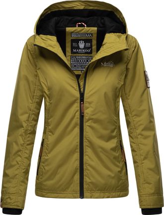 Marikoo dames overgangsjas lichtgewicht water- en windafstotend met capuchon mosgroen