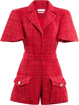 Saiid Kobeisy Tweed Short Jumpsuit