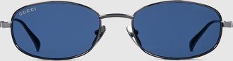 Gucci Oval Frame Sunglasses, Silver