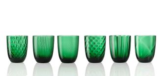 NasonMoretti Idra Set of 6 Water Glasses, Assorted Textures