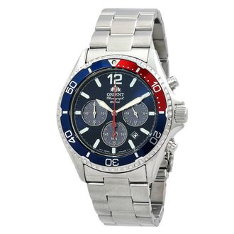 Orient Mako Solar Chronograph Blue Dial Mens Watch RA-TX0201L10B