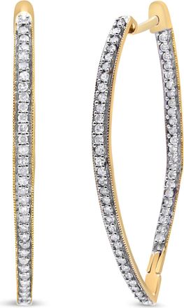 House of Brilliance 10k Yellow Gold Round Cut Diamond Earrings