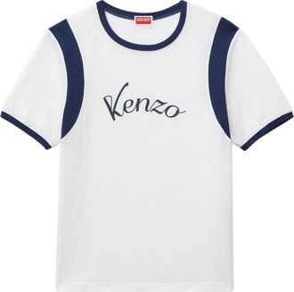 Kenzo College-stijl T-shirt - Heren - T-shirts - Wit - L - Katoen - Tops