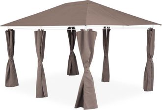 Sweeek Tela de techo con cortinas 3x4m, pardo
