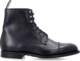 Churchs Schoenen, Heren, Zwart, 41 EU, Leer, Lederen Veterschoenen met Neuskap