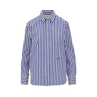 Givenchy Gestreept katoenen popeline overhemd - Dames - Blouses & Shirts - Blauw - Maat: S Katoen