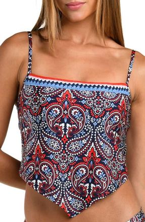 Sunshine 79 Americana Paisley Tankini Top in Blue/Red Multi at Nordstrom, Size 10