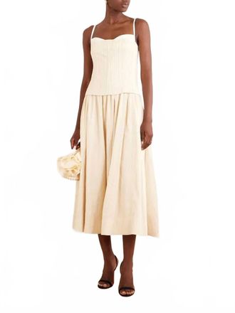 SIMKHAI Quinlin Bustier Midi Dress In Stone