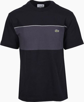 Lacoste Mens LACOSTE CREW NECK T-SHIRT NAVY/GREY - Size: 40