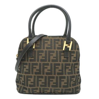 Fendi Brown Canvas Handbag Tote Bag (Pre-Owned)