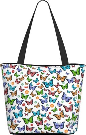 AOOEDM Colorful Butterflies Ladies Shopping Bag 13x11x7in.The Perfect ValentineS Day Gift.It Is The Best ValentineS Day Gift For Mom, Daughter, Wife,Etc