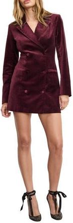 Good American Exec Velvet Blazer Minidress in Fig007 at Nordstrom Rack, Size X-Large