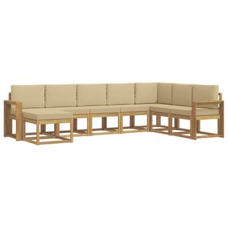 vidaXL Conjunto De Sof&aacute;s De Exterior Con Coj&iacute;n 8 Pcs Y Beige Vidaxl