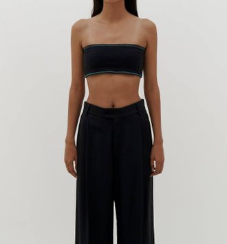 Bassike Slim Rib Bandeau In Black