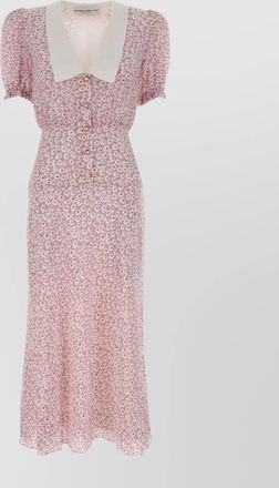 Alessandra Rich floral midi dress puff sleeves