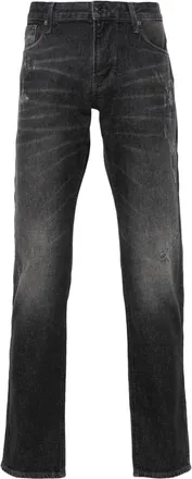 Emporio Armani slim-fit distressed jeans - men - Cotton/Elastane - 38 - Black