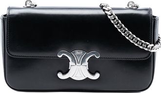 Celine Pre-owned Celine Shiny Calfskin Triomphe Chain Box Shoulder Bag Ladies O66JQP61A3JA436S