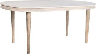 DKD Home Decor Dining table - Gold and white - Mango wood - 6 seats - Rectangular - 180x90 cm