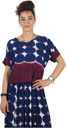 Alessia Santi Overhemden, Dames, Veelkleurig, M, Fantasieprint Korte Mouw Blouse
