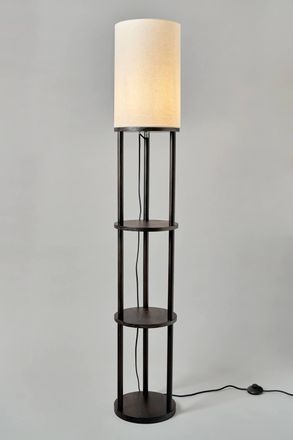 BHS Shelby Floor Lamp with Shelves in Walnut