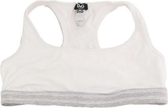 Dolce & Gabbana Racerback Sportbeha - Dames - Tops zonder mouwen - Wit - M - Katoen - Tops