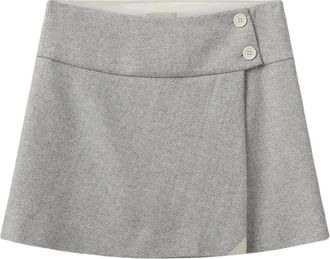 The Garment Stijlvolle Wol Mini Rok - Dames - Korte rokken - Grijs - XS - Wol - Rokken