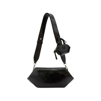 Ganni Bou Bag East/West Shine - Bags - Mujer - Negro - ONE SIZE