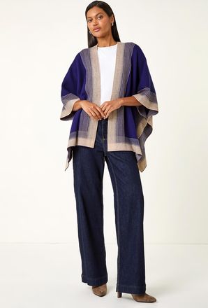 Roman Gradient Longline Knit Poncho