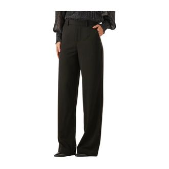 Object Object, Broeken, Dames, Zwart, S, Polyester, Objlisa Wide Pant Tall