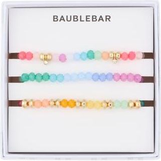 BaubleBar Set of 3 Just Bead Cause Bracelets in Green Multi at Nordstrom Rack
