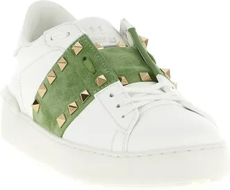 Valentino Garavani Womens Bicolor Calfskin Low Top Sneakers
