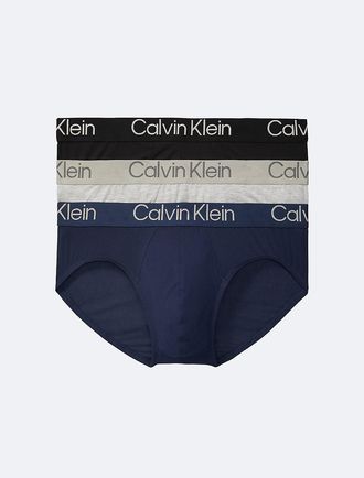 Calvin Klein Mens Ultra-Soft Modern 3-Pack Hip Brief - Multi - XL