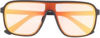 Hurley 133mm Oversize Polarized Shield Sunglasses in Rubberized Black at Nordstrom Rack