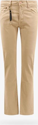Incotex Pantalone in cotone stretch con patch logo posteriore in suede - INCOTEX - gender_Man