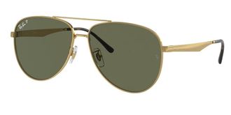Ray-Ban Polarized Dark Green Pilot Unisex Sunglasses RB3712D 001/9A 62