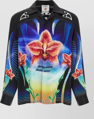 Casablanca silk orchid racer shirt