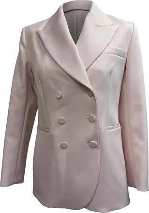 Khaite Cassie Double-Breasted Blazer in Pink Polyester