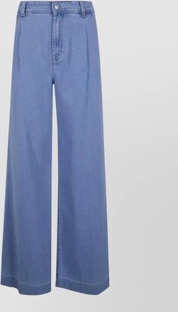 7 For All Mankind pleated wide leg denim trousers