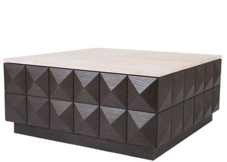 Richmond Interiors Design Couchtisch Claremont mit Marmorplatte, 90 x 90 cm