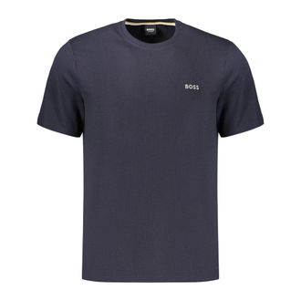 HUGO BOSS Tops, Heren, Blauw, M, Katoen, Waffle T-Shirt