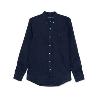 Ralph Lauren Casual Shirts, male, Blue, XL, Long Sleeve Sport Shirt