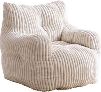 Urban Meuble Puf gigante de pera en pana con espuma viscoel&aacute;stica, Beige