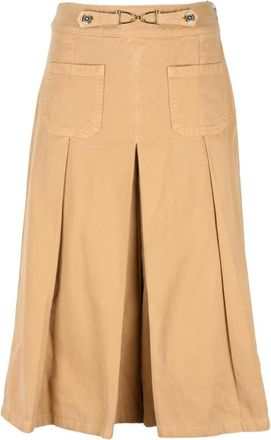 Elisabetta Franchi Broeken, Dames, Beige, M, Katoen, Gonna Pantalone